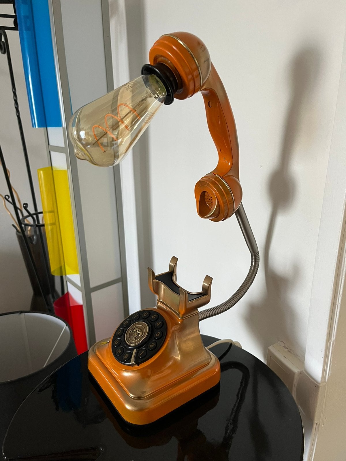 Telefoonlamp, Huis en Inrichting, Lampen | Tafellampen, Bureaulamp, Vintage, Meerkleurig, Zo goed als nieuw