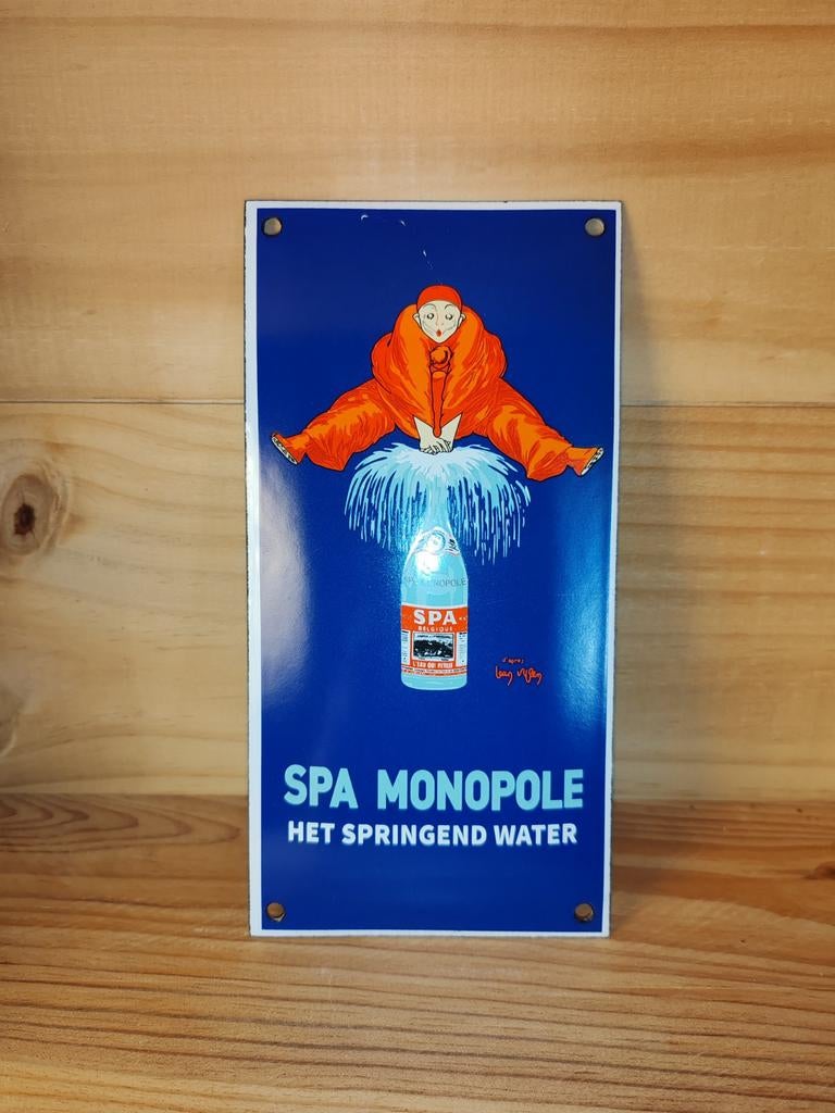 Emaille SPA-plaat, Verzamelen, Ophalen of Verzenden, Gebruikt, Reclamebord