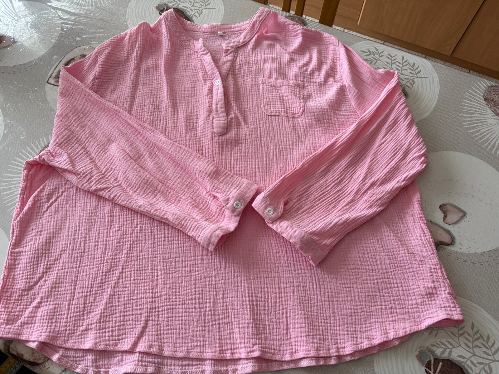 Roze blouse/tuniek/gaas met wafeleffect, maat 8XL (groot), Kleding | Dames, Grote Maten, Ophalen of Verzenden, Zo goed als nieuw