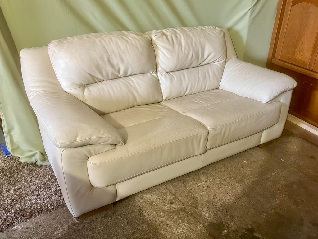 Gratis  zetel, Huis en Inrichting, Ophalen, Gebruikt, Rechte bank, Leer