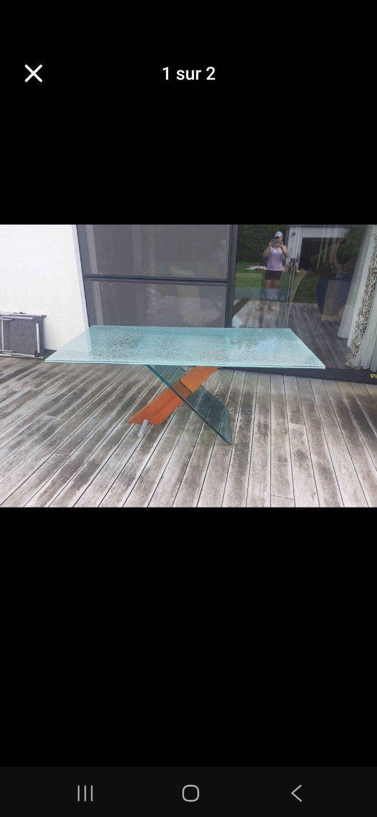table de salle à manger., Enlèvement, Verre