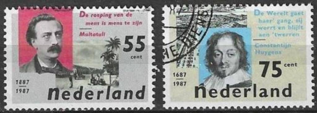 Nederland 1987 - Yvert 1283-1284 - Literatuur (ST), Verzenden, Gestempeld