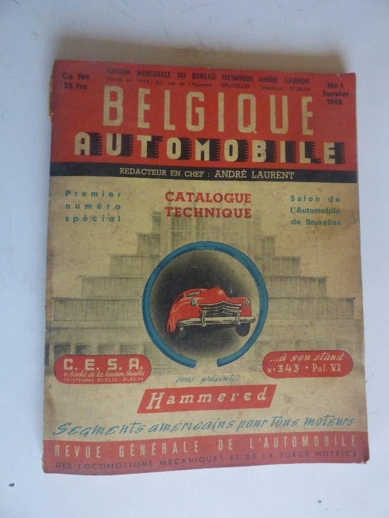 BELGIQUE AUTOMOBILE TIJDSCHRIFT SALONEDITIE 1948, Boeken, Auto's | Folders en Tijdschriften, Gelezen, Algemeen, Ophalen of Verzenden