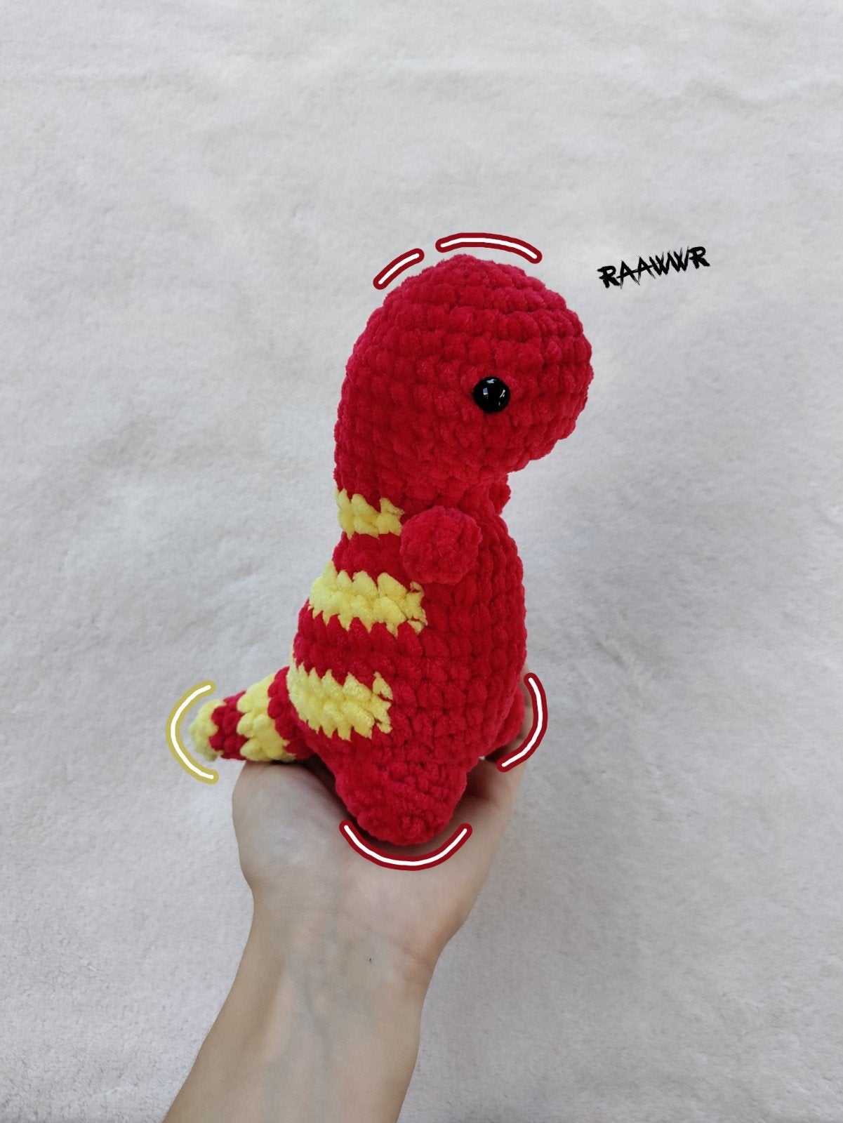 Dinosaurus, Kinderen en Baby's, Nieuw, Ophalen of Verzenden, Rood, Klein (minder dan 20 cm)