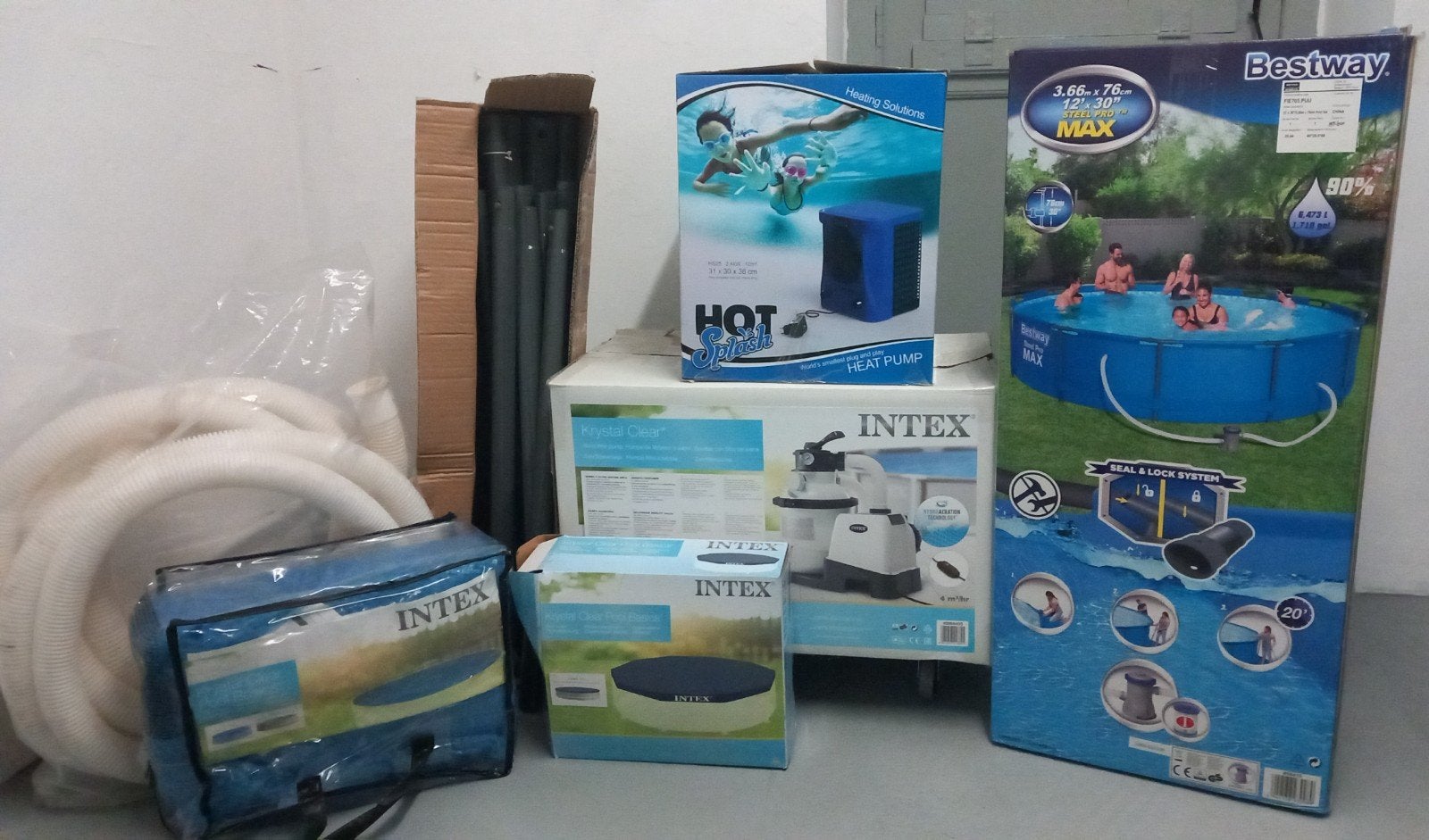 Lot PISCINE hors sol + POMPE A CHALEUR + FILTRE A SABLE