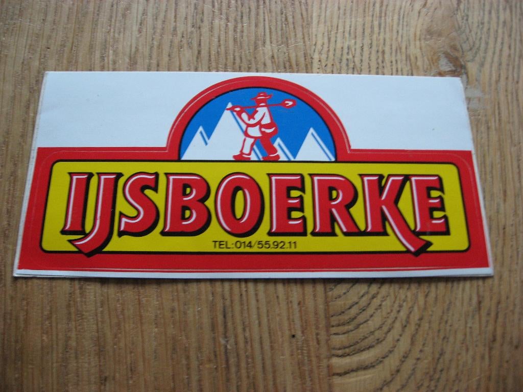 ijsboerke Tielen Vintage Sticker, Ophalen of Verzenden, Nieuw, Bedrijf of Vereniging