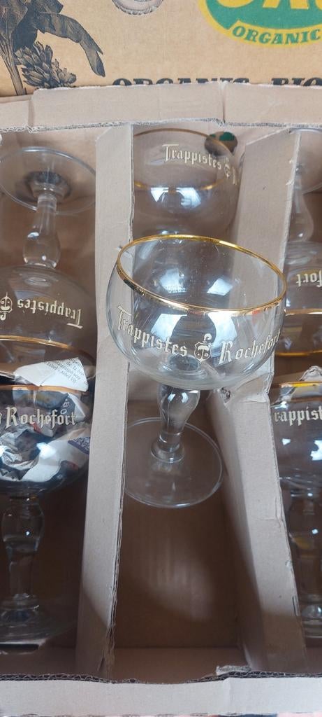 6 Trappistenglazen van Rochefort, Verzamelen, Biermerken, Ophalen of Verzenden
