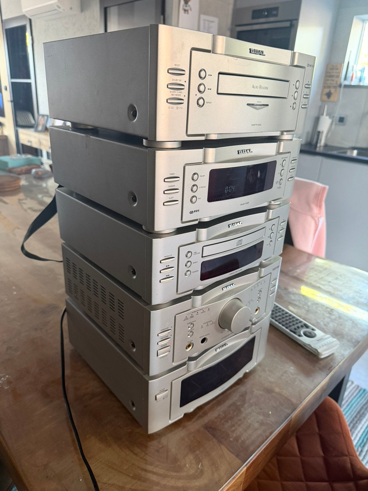 Dual stereo installatie losse componenten, Audio, Tv en Foto, Ophalen of Verzenden, Zo goed als nieuw, Cassettedeck, Losse componenten