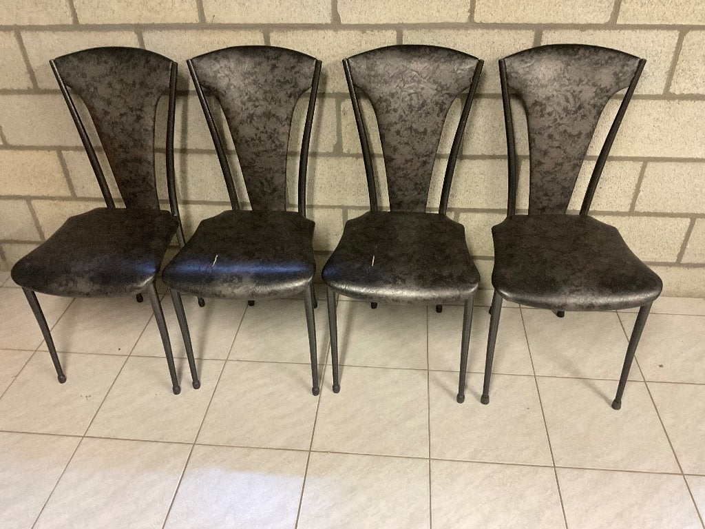 4 keukenstoelen, Huis en Inrichting, Stoelen, Ophalen, Gebruikt, Vier, Metaal