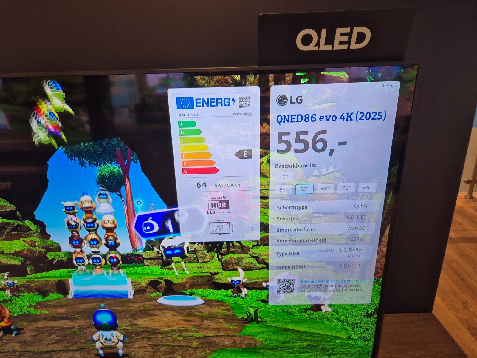 LG 55" QLED 4k televisie, Audio, Tv en Foto, Televisies, Ophalen, QLED, Nieuw, 100 Hz