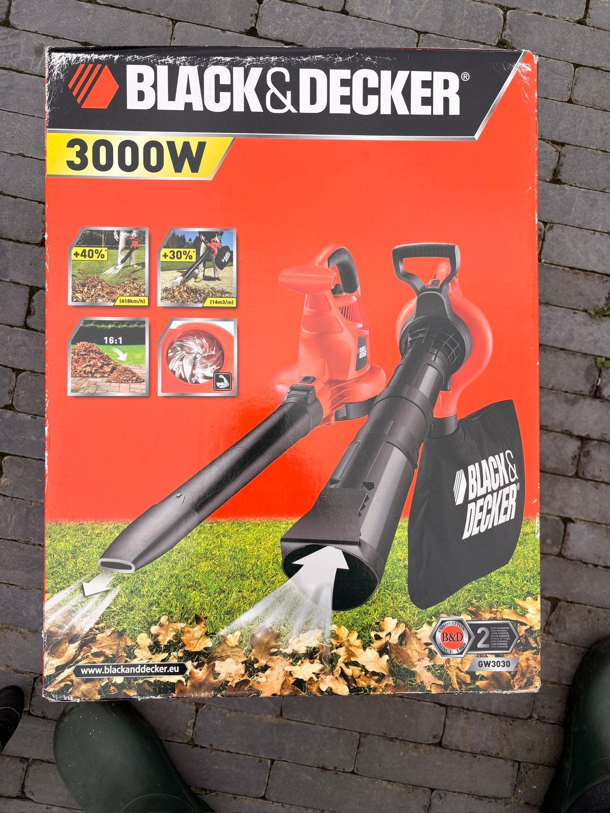 Souffleur à feuilles et piston, Avec sac de ramassage, Électrique, Porté à la main, Enlèvement