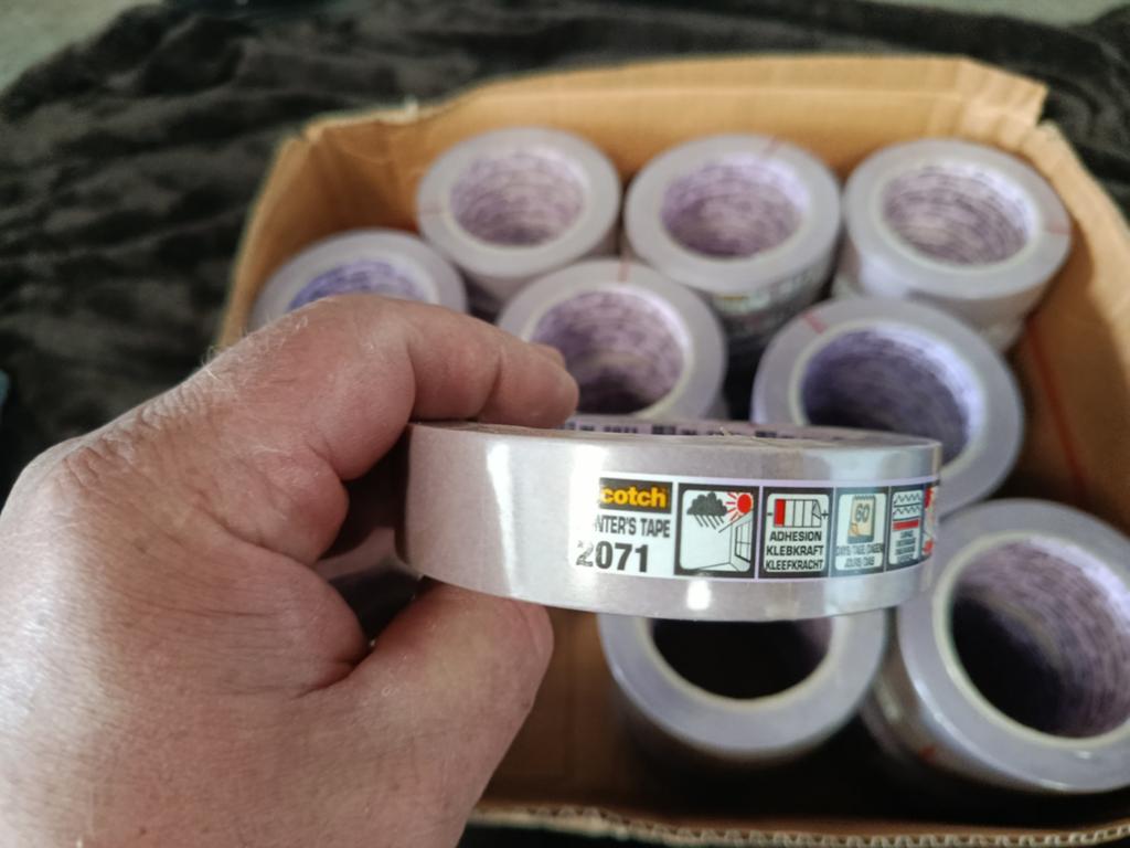 Schilder tape paars, Ophalen