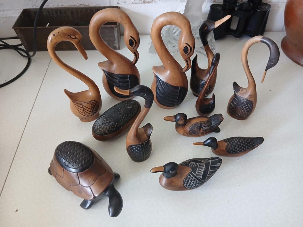 Lot exotische houten dieren, Ophalen of Verzenden