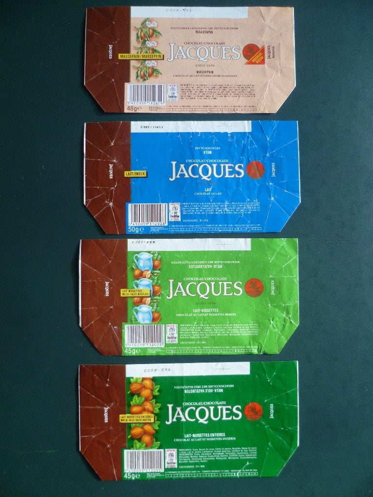 chocolade Jacques chocolat omslagen emballages initia punt, Collections, Enlèvement ou Envoi, Utilisé