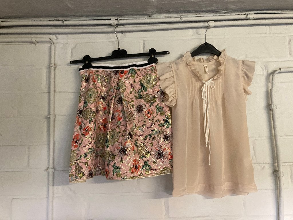 Lichtzalmkleurig zomerbloesje + rokje, CKS, 152, 12 jaar, Meisje, Cks, Ophalen of Verzenden, Zo goed als nieuw