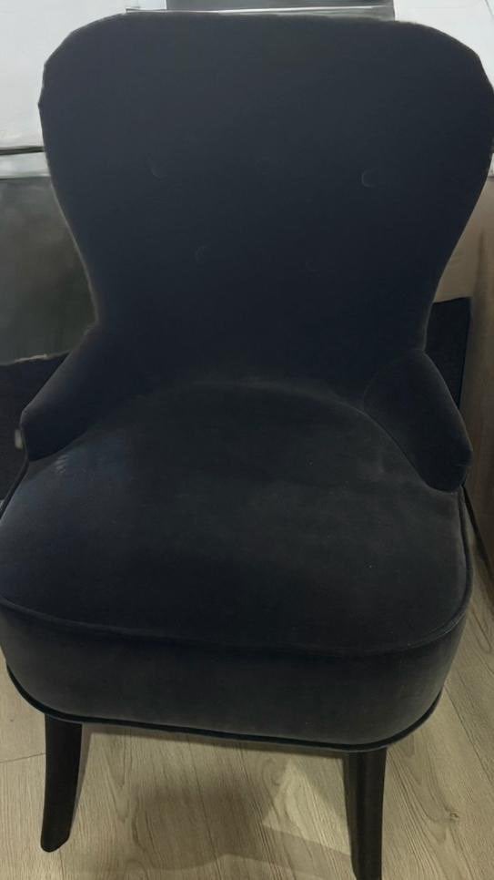 Fauteuil en velour noir, Maison & Meubles, Fauteuils, Enlèvement, Comme neuf
