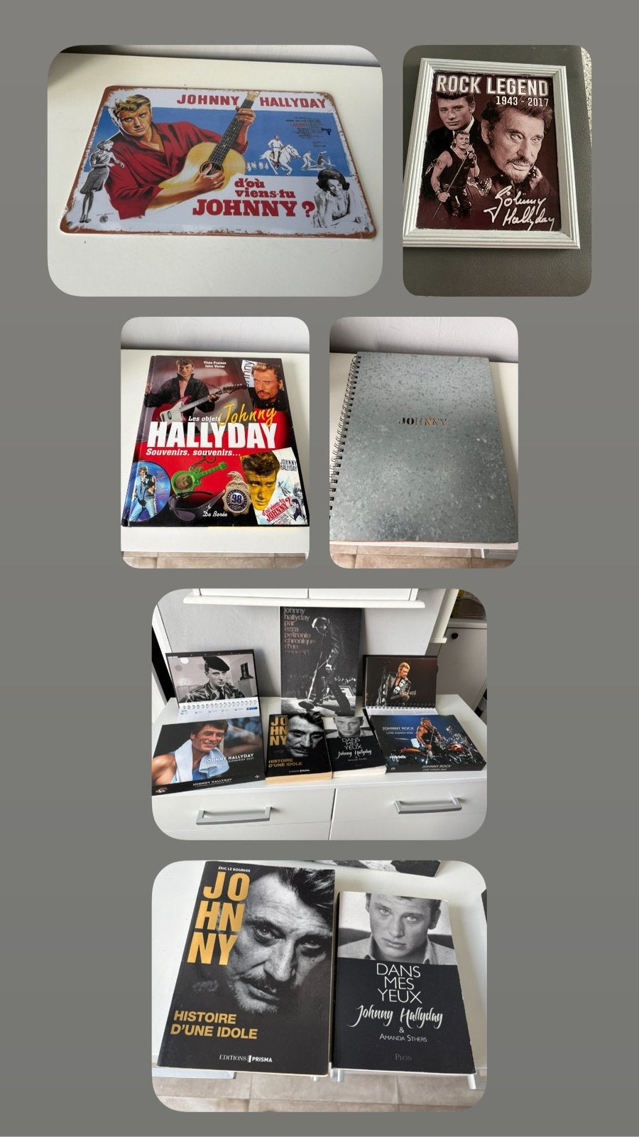 BOEKEN EN DECORATIES JOHNNY HALLYDAY, Boeken, Ophalen of Verzenden, Zo goed als nieuw