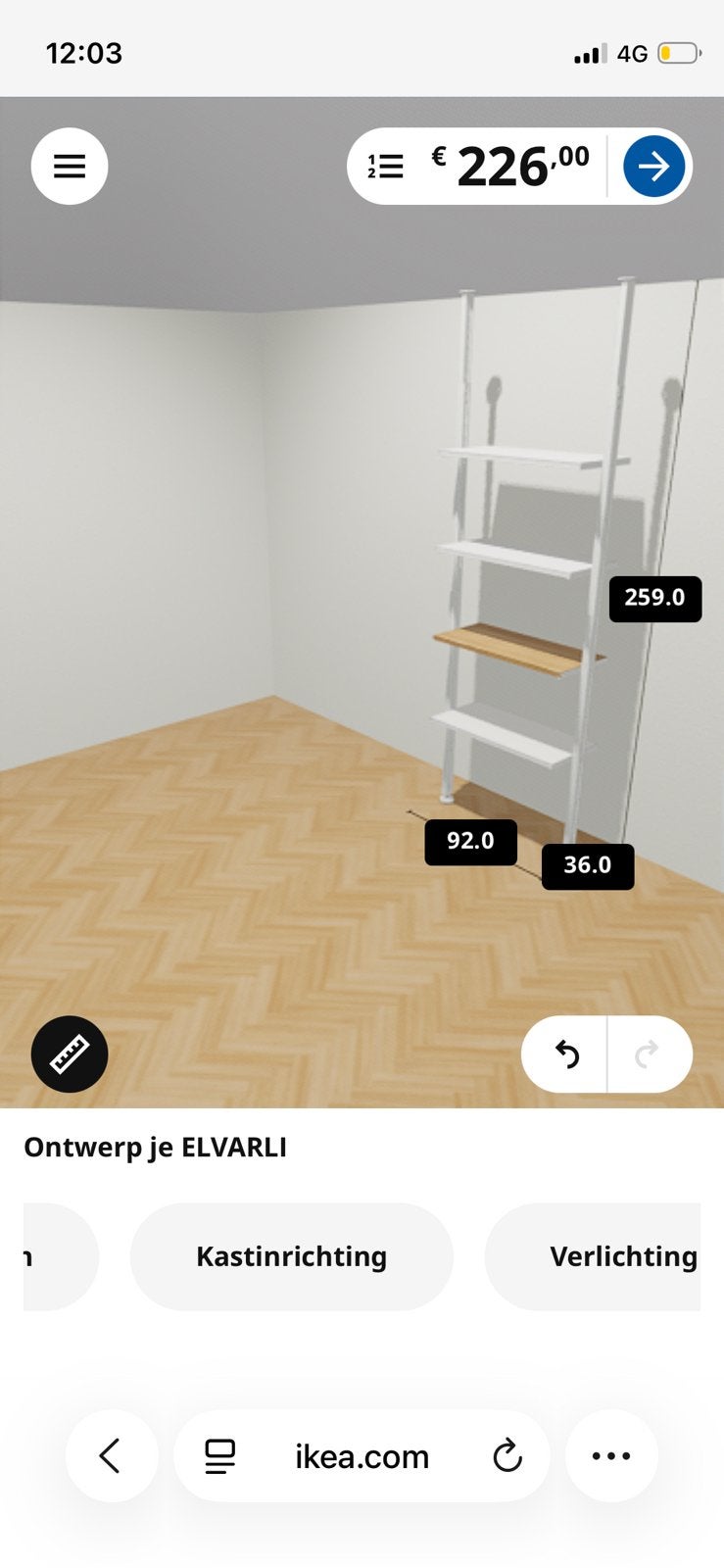 Elvarli kast met 4 planken, Ophalen, Zo goed als nieuw