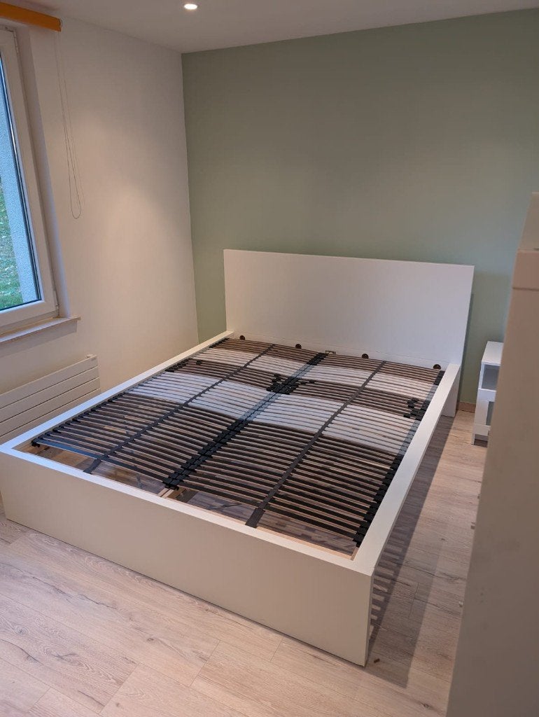 Lit 160 Malm avec 2 sommiers, 210 cm, Comme neuf, Enlèvement, Deux personnes