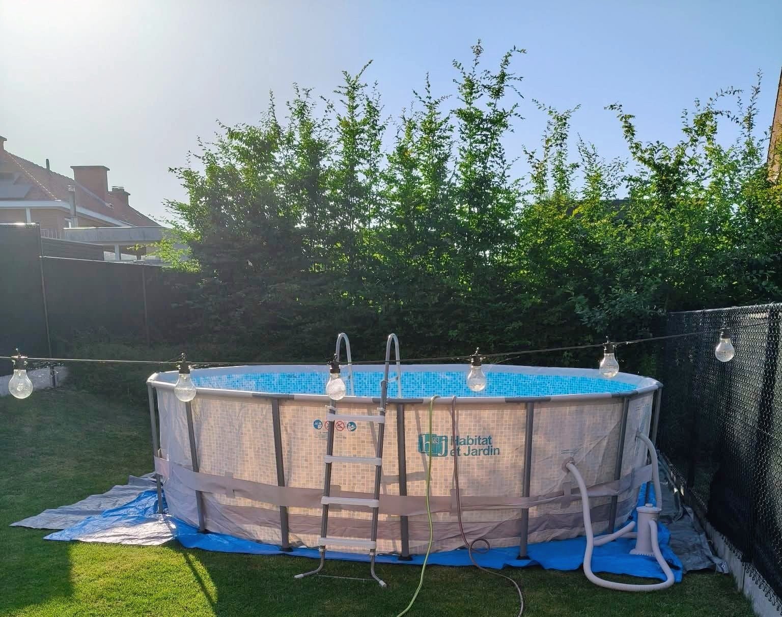 zwembad  122cm H ,466 diameter, Tuin en Terras, Rond, Zo goed als nieuw, Opzetzwembad, Ophalen