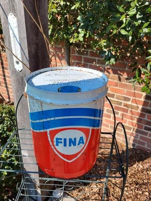 Vintage Fina Olieblik - Supergrade SAE 10W-30 - Decoratie, Verzamelen, Ophalen