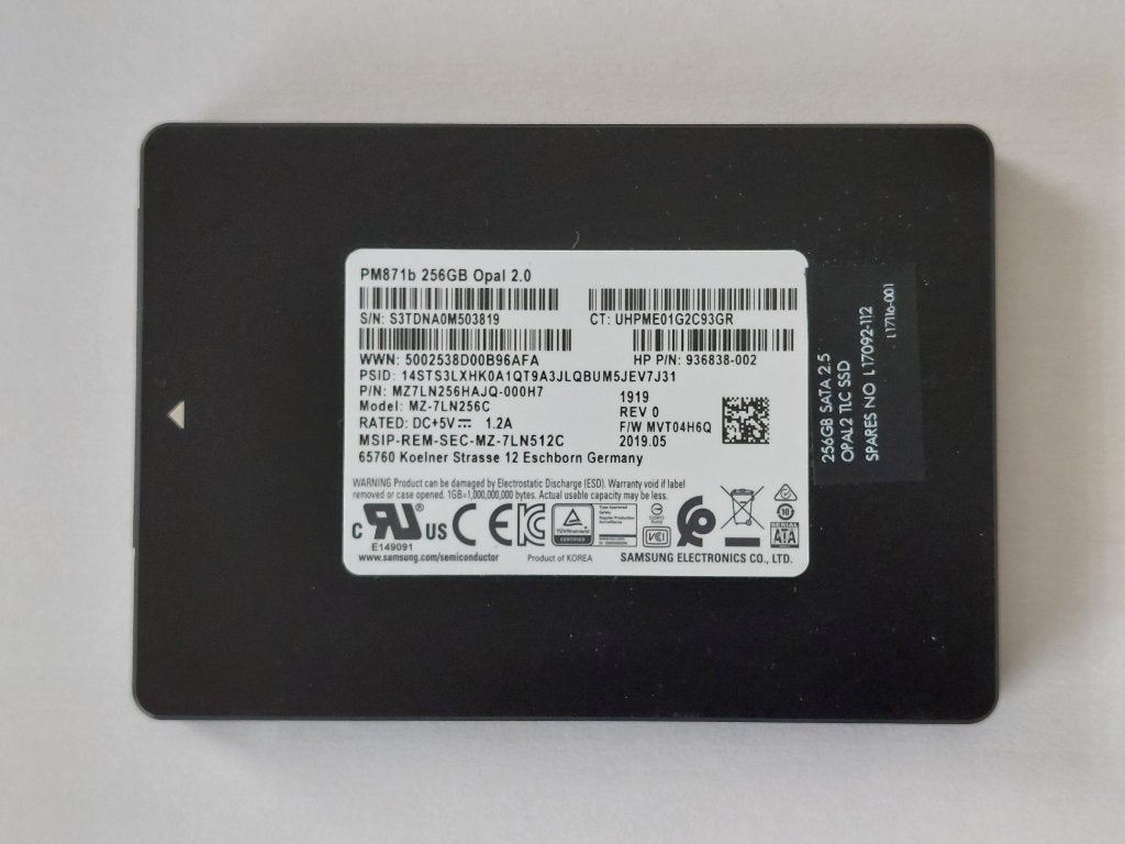 Disque SSD Samsung 2,5" SATA-3 6 Gbps de 256 Go, Intern, Gebruikt, 256 GB, Ophalen of Verzenden