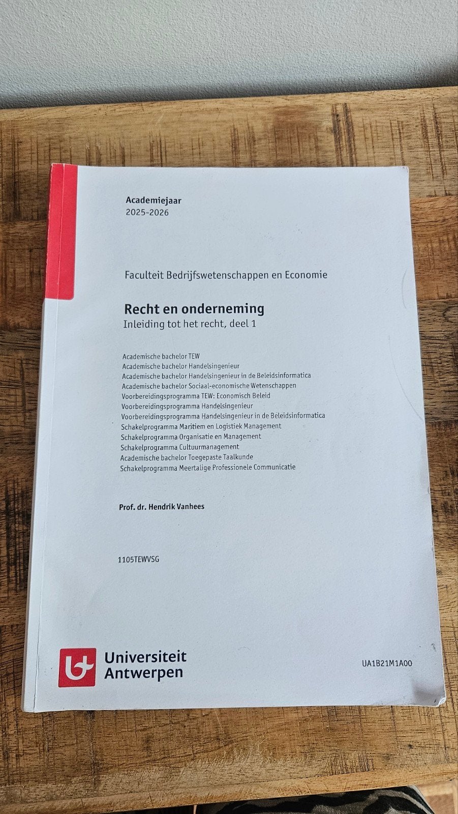 Recht en onderneming UA, Boeken, Ophalen
