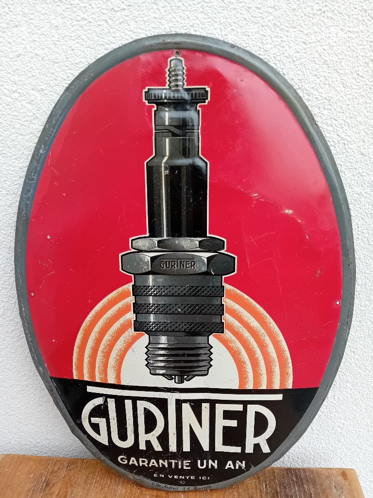 Zeer zeldzaam reclamebord GURTNER, Ophalen of Verzenden, Zo goed als nieuw, Reclamebord