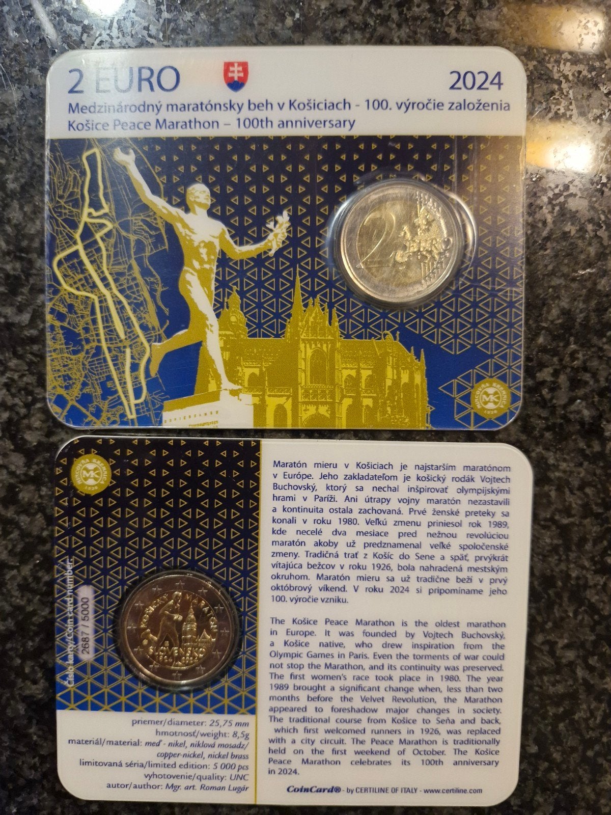 2 euro coincard 2024 Slowakije Marathon, Postzegels en Munten, Munten | Europa | Euromunten, Ophalen of Verzenden, Slowakije, 2 euro