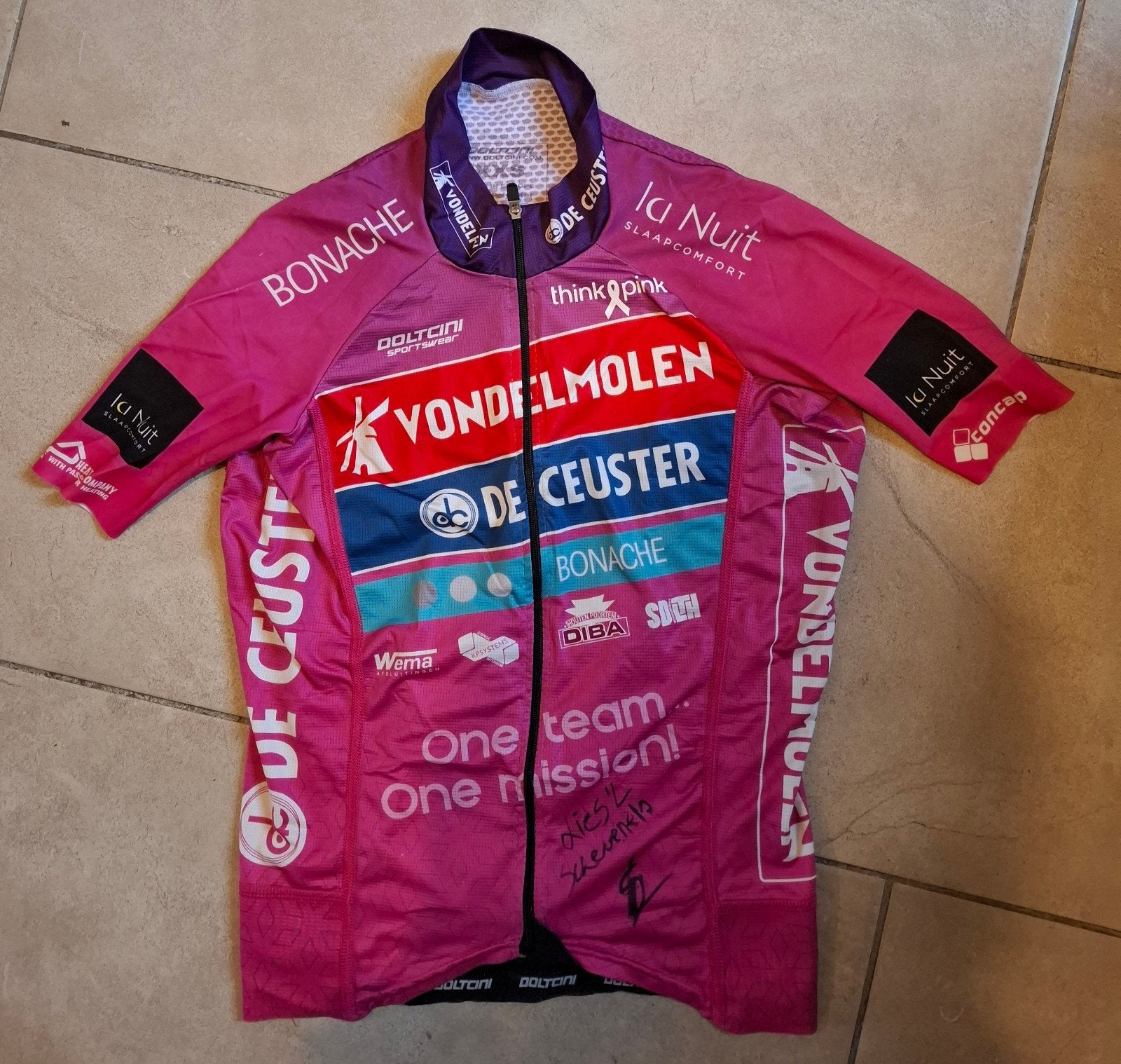 Een truitje van Vondelmolen - De Ceuster Cycling Team, XXS, Ophalen of Verzenden, Zo goed als nieuw, Doltcini