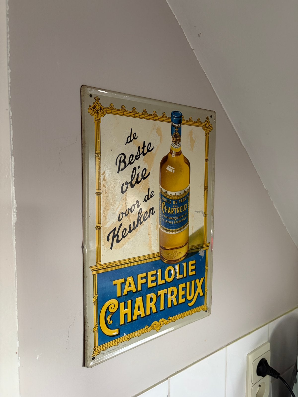1953 reclamebord, Collections, Enlèvement ou Envoi, Comme neuf, Panneau publicitaire