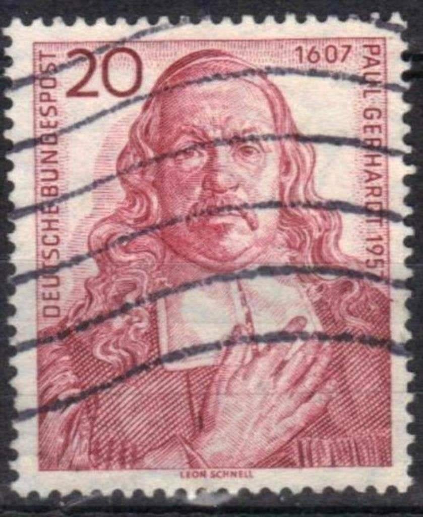 Allemagne Bundespost 1957 - Yvert 132 - Paul Gerhardt (ST), Envoi, Affranchi