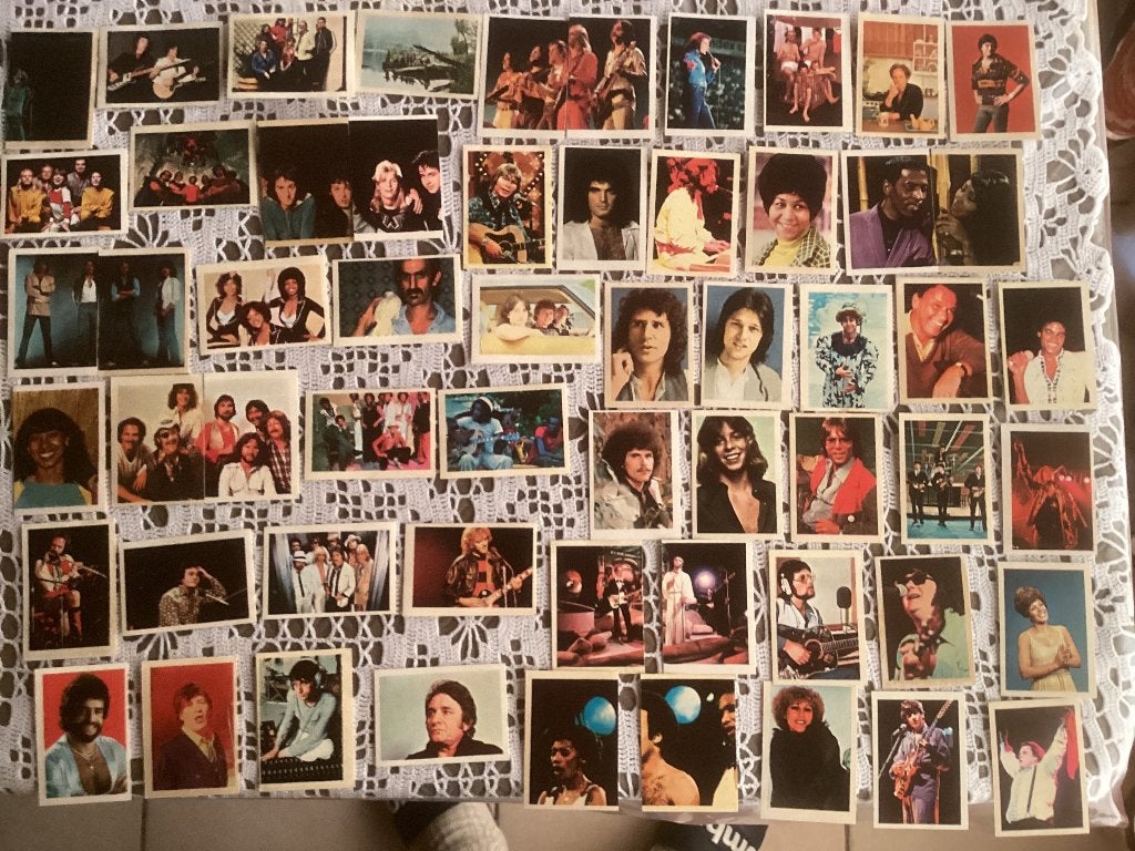120 prenten chromos stickers POP festival uit 1980, Verzamelen, Ophalen of Verzenden, Gebruikt