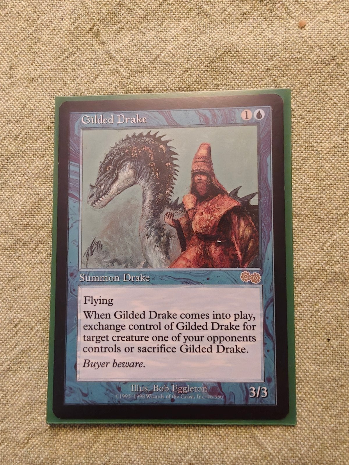 Magic The Gathering Gilded drake, Hobby en Vrije tijd, Ophalen, Zo goed als nieuw, Losse kaart