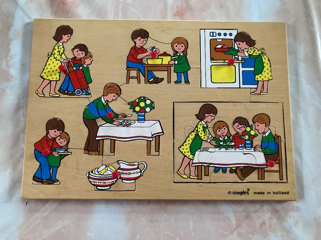 Houten inlegpuzzel, Kinderen en Baby's, Ophalen of Verzenden, Zo goed als nieuw, Van hout
