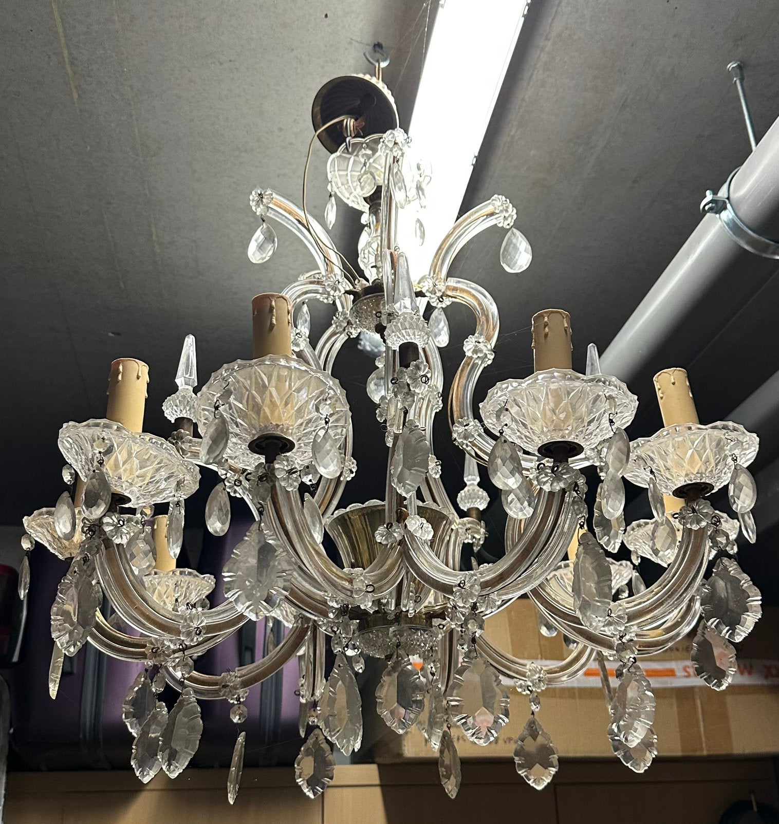 Lustre Marie-Thérèse classique, Maison & Meubles, Lampes | Lustres, Enlèvement, Comme neuf, Verre