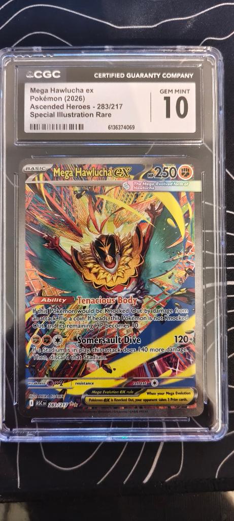 Mega hawlucha ex Gem Mint 10, Hobby en Vrije tijd, Verzamelkaartspellen | Pokémon, Ophalen, Nieuw