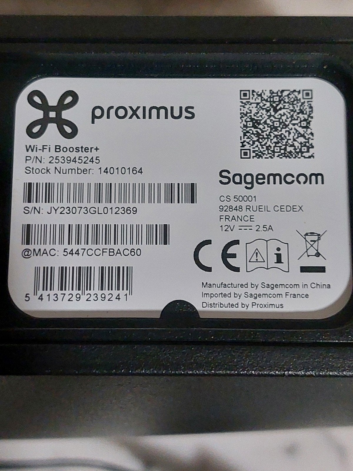Wifi-versterker + Proximus, Computers en Software, Ophalen of Verzenden