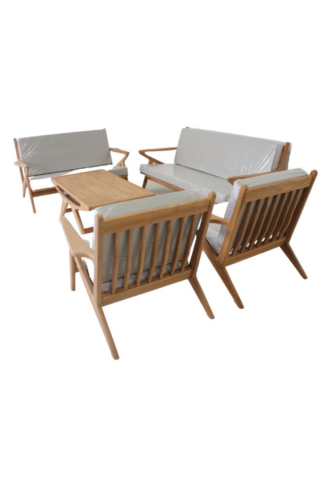 loungeset, Tuin en Terras, 5 zitplaatsen, Hardhout, Nieuw, Ophalen of Verzenden