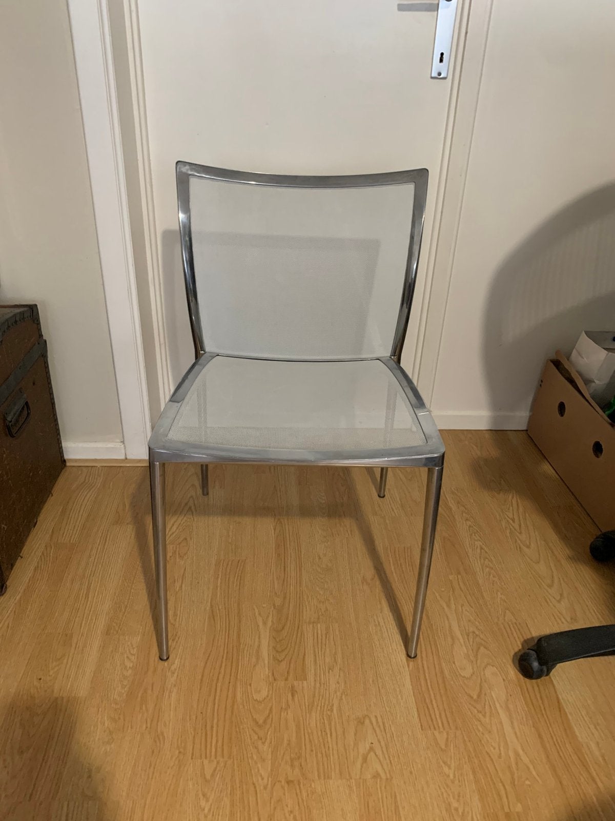 6 chaises Zanotta Zilli en aluminium et toile PVC (blanc), Enlèvement, Comme neuf, Blanc