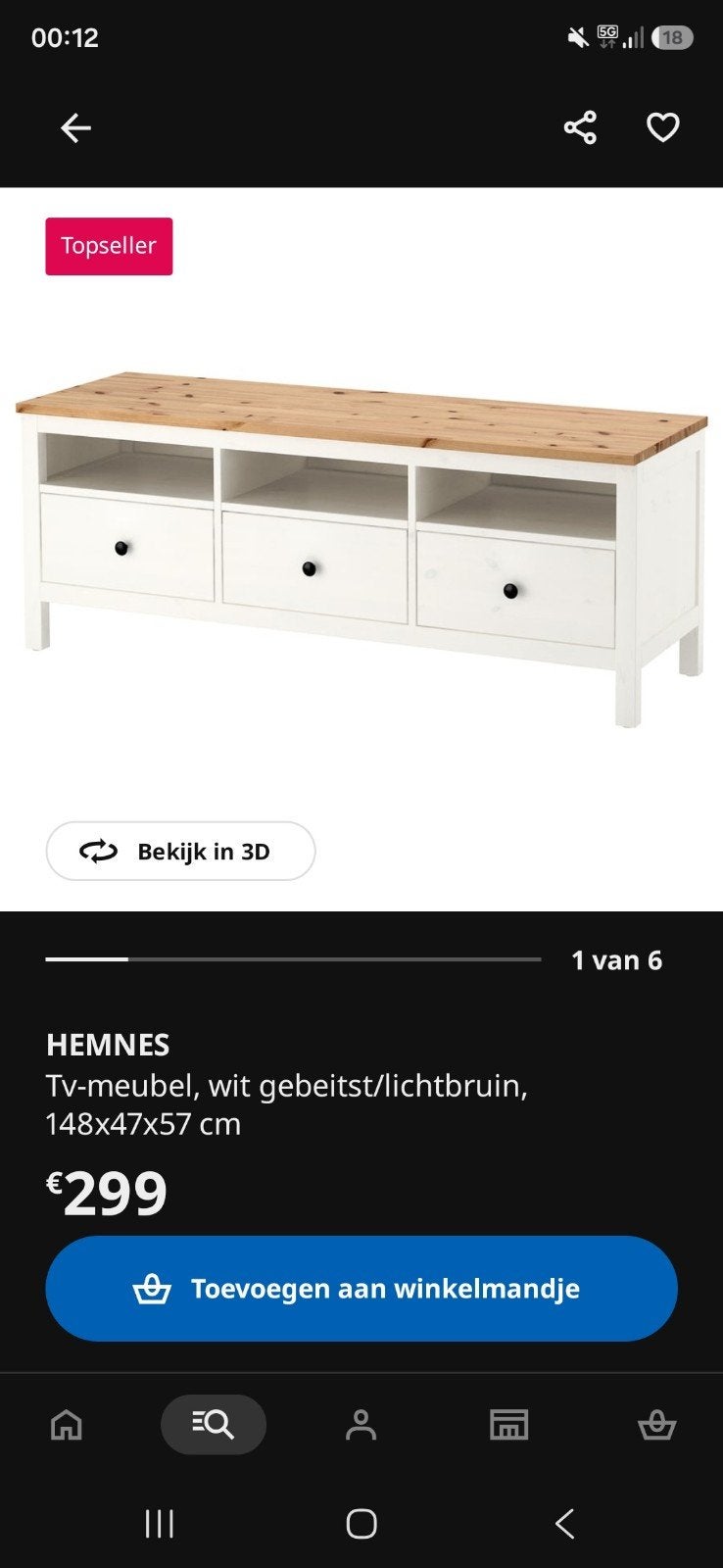 meuble tv ikea hemnes, Moins de 100 cm, Comme neuf, 100 à 150 cm, Enlèvement