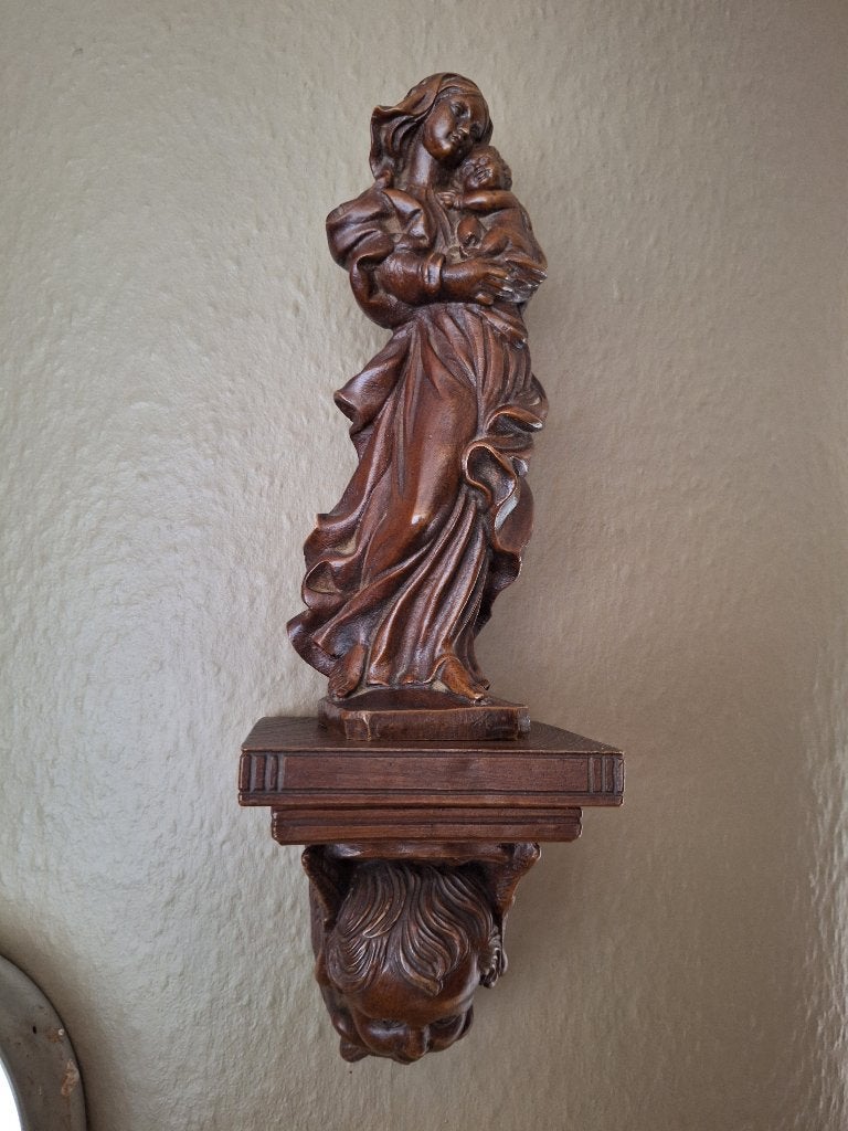 beeldje Maria, Huis en Inrichting, Ophalen, Wandsculptuur, Hout, Klassiek