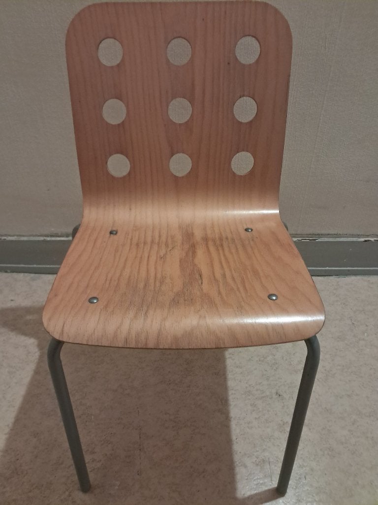 Une très jolie chaise de collège vintage - Rare., Maison & Meubles, Enlèvement, Utilisé, Bois, Une