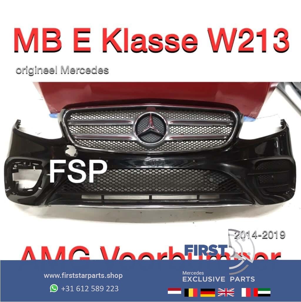 W213 E Klasse AMG Voorbumper 2016-2018 zwart origineel Merce, Gebruikt, -, Voor, Ophalen of Verzenden