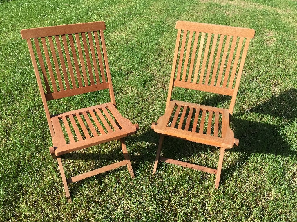houten tuinstoelen inklapbaar - teak (zga nieuw), Ophalen, Zo goed als nieuw, Teakhout, Inklapbaar