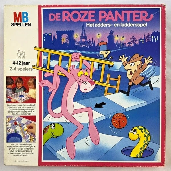 MB De Roze Panter bordspel adderspel ladderspel vintage 1984, Hobby en Vrije tijd, Gezelschapsspellen | Bordspellen, Een of twee spelers