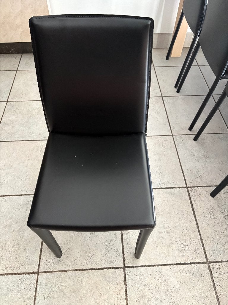 8 lederen stoelen voor eetkamer, Huis en Inrichting, Ophalen, Zwart, Leer, Zo goed als nieuw