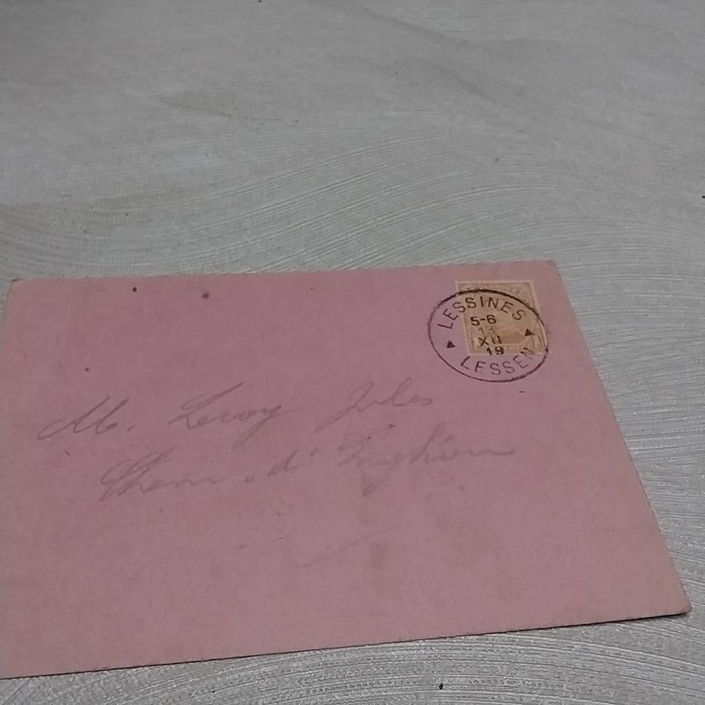 BELGIE brief van Lessen/Lessines met zegel 135, Ophalen of Verzenden, Brief