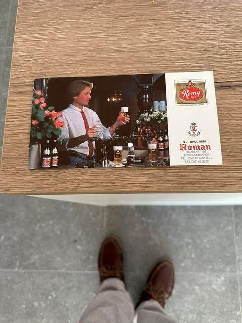 Brouwerij Roman Romy pils reclame kaartje, Ophalen of Verzenden, Zo goed als nieuw, Reclamebord, Plaat of Schild, Overige merken