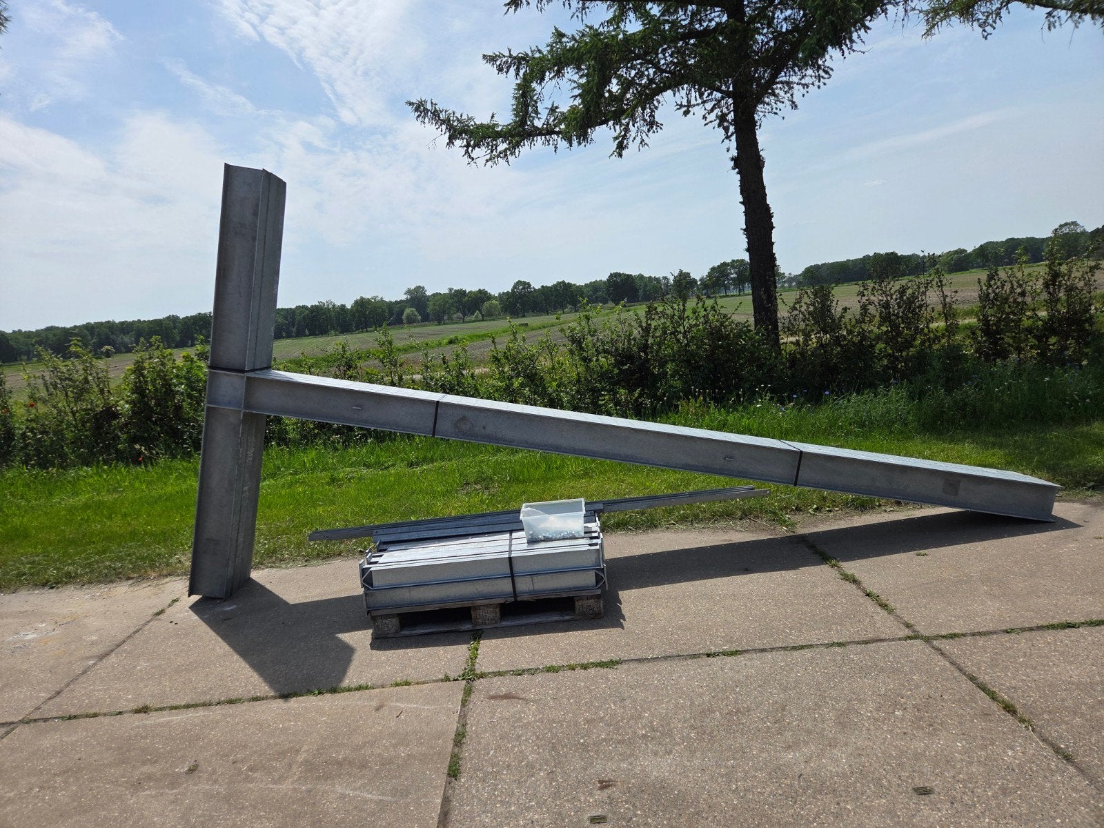 Draagarmstelling dubbelzijdig gegalvaniceerd 5.2x2.6x4.0m, Ophalen